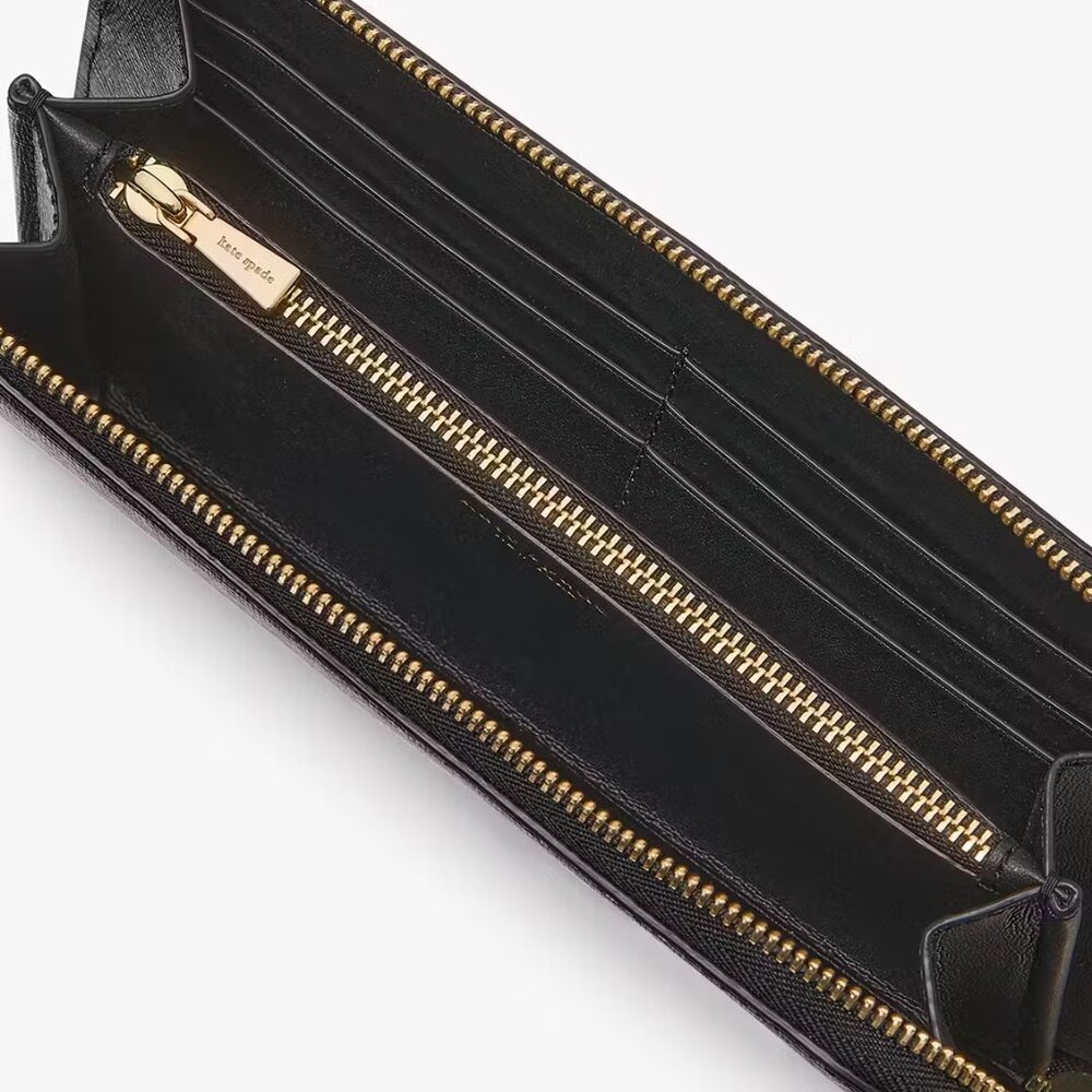 NWT ✅ Kate Spade DEVIN Zip Around Continental Wallet  #K1673 BLACK ✨ NWT
